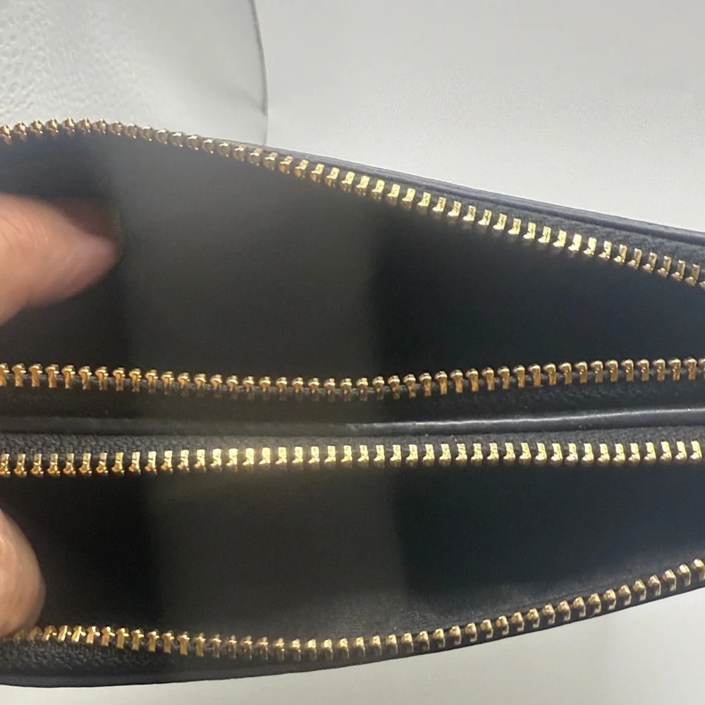 Coach signature‎ Brown Wristlet with Black and gold Accents